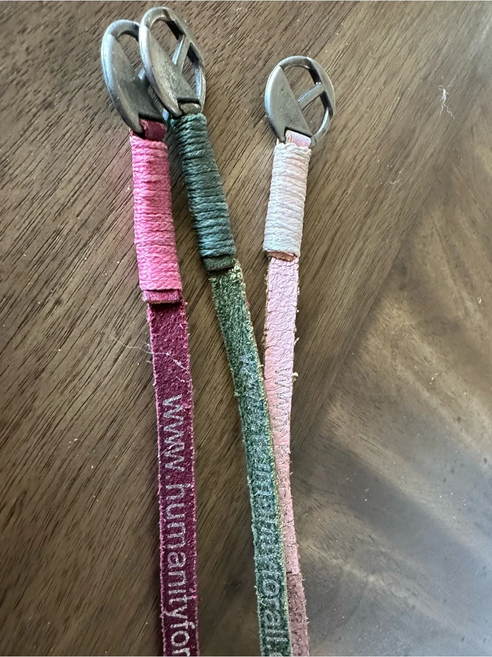 Humanity For All Leather Wrap Bracelets Lot of 3 Y2K Boho Peace